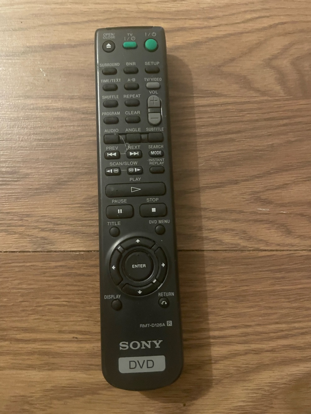 Sony Black Remote Control with Green Buttons - DVD Player Remote